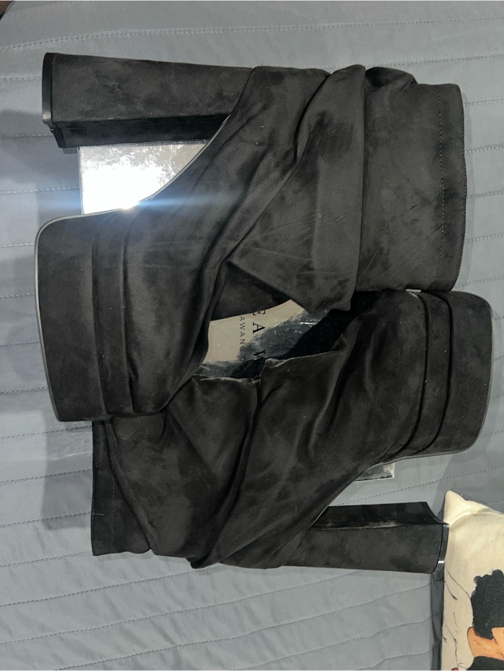 Azalea Wang Lysandra Black Platform Boots Size 11 NWT
